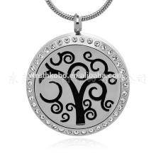 stainless steel jewelry Vines Round Essential Oil Diffuser Necklace Locket